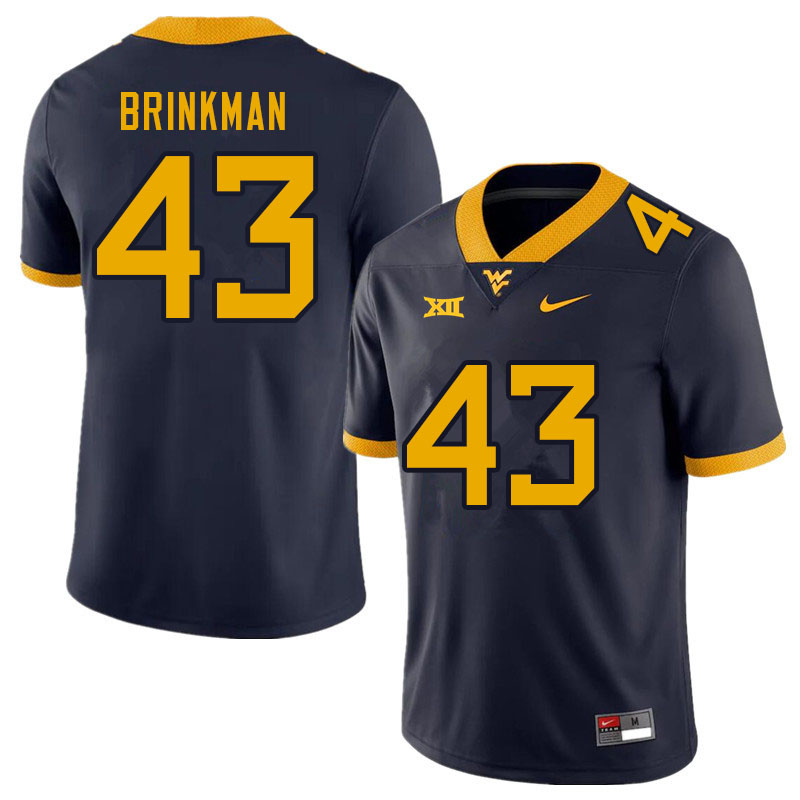 Men #43 Austin Brinkman West Virginia Mountaineers College Football Jerseys Sale-Navy - Click Image to Close